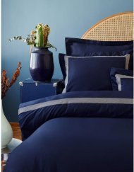 Постільна білизна сатин Sydney lacivert-gold синій-золотий євро svt-2000022291750