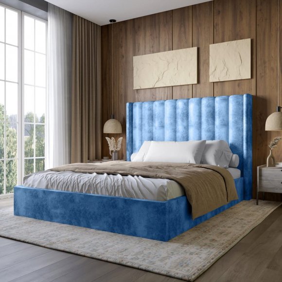 Двоспальне ліжко LION Ніно 180x200 см SILK 503 Темно-синій (LION-041395) Двоспальне ліжко LION Ніно 180x200 см SILK 503 Темно-синій (LION-041395)
