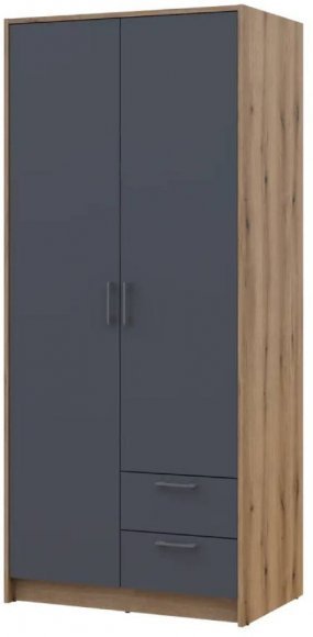 Шафа для одягу Doros Ронді Дуб Артизан/Графіт 2ДСП 82х52х195 DRS-011657 (80737804)