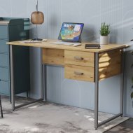 Комп'ютерний стіл Ferrum-decor Дакота 75x140x70 сірий ДСП Дуб Сан-Марино 16мм (FRD-102351)