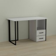 Письмовий стіл Ferrum-decor Отто 75x140x60 чорний ДСП Біле 16мм (FRD-103581)
