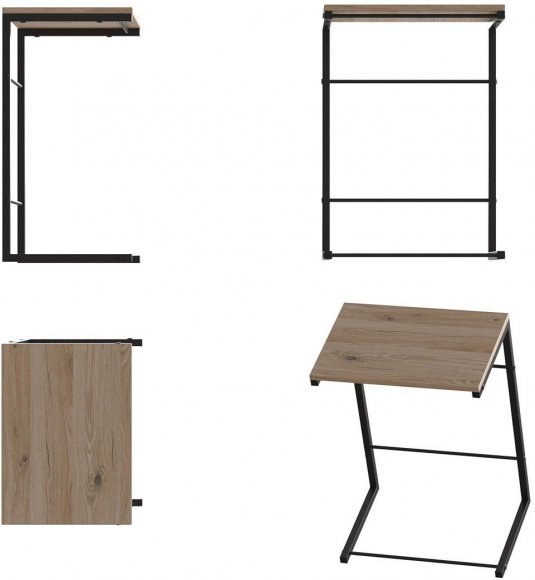 Столик приставний Террі Ferrum-decor 650x440x330 Чорний метал ДСП Дуб Сан-Марино 16 мм (FRD-104649)