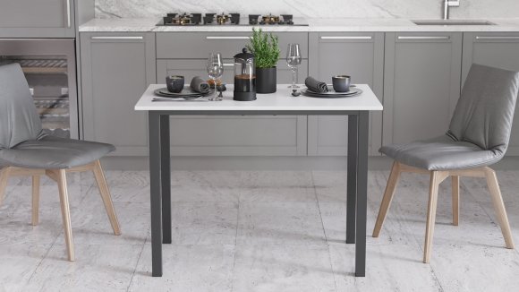 Стіл універсальний Knap Ferrum-decor 750x1200x700 Чорний метал ДСП Білий 16 мм (FRD-106370) Стіл універсальний Knap Ferrum-decor 750x1200x700 Чорний метал ДСП Білий 16 мм (FRD-106370)