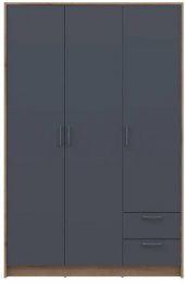 Шафа для одягу Doros Ронді Дуб Артизан/Графіт 3ДСП 121х52х195 DRS-011658 (80737814)