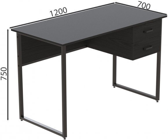Комп'ютерний стіл Ferrum-decor Дакота 75x120x70 чорний ДСП Сосна Кембра 16мм (FRD-101948)