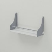 Настінна полиця Ferrum-decor Ізі 260x700x150 метал Сірий ДСП Біле 16 мм (FRD-102961)