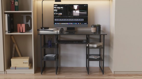 Комп'ютерний стіл Ferrum-decor Тім 75x140x60 чорний ДСП Сосна Кембра 16мм (FRD-103964)