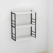 Книжкова полиця універсальна Ferrum-decor Стим 2 74x63x26 чорний ДСП Біле 16мм (FRD-104103) Книжкова полиця універсальна Ferrum-decor Стим 2 74x63x26 чорний ДСП Біле 16мм (FRD-104103)