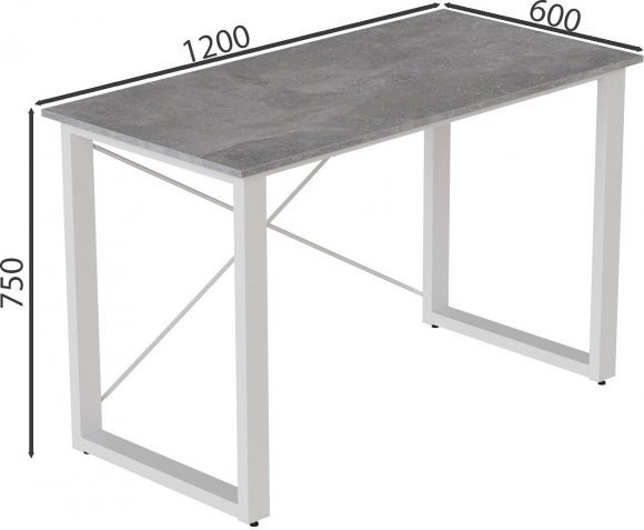 Письмовий стіл Ferrum-decor Драйв 750x1200x600 Білий метал ДСП Бетон 16 мм (FRD-103128) Письмовий стіл Ferrum-decor Драйв 750x1200x600 Білий метал ДСП Бетон 16 мм (FRD-103128)
