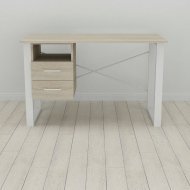 Письмовий стіл із ящиками Ferrum-decor Оскар 750x1400x600 метал Білий ДСП Дуб Сонома 16 мм (FRD-103244)
