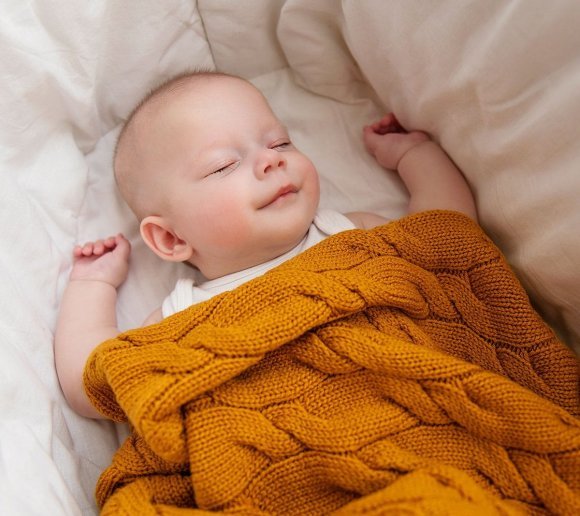 Плед плетений Premium Merino 80x100 см Mango lullalove-9358