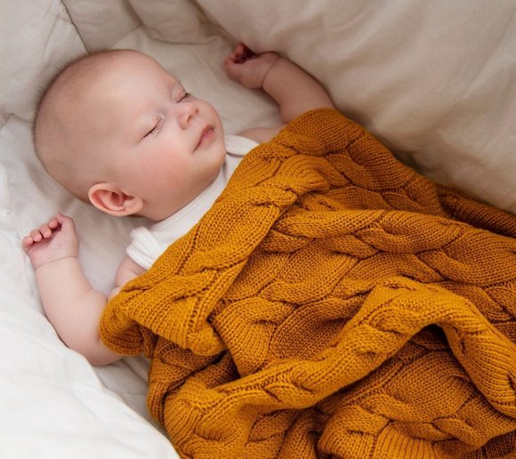 Плед плетений Premium Merino 80x100 см Mango lullalove-9358