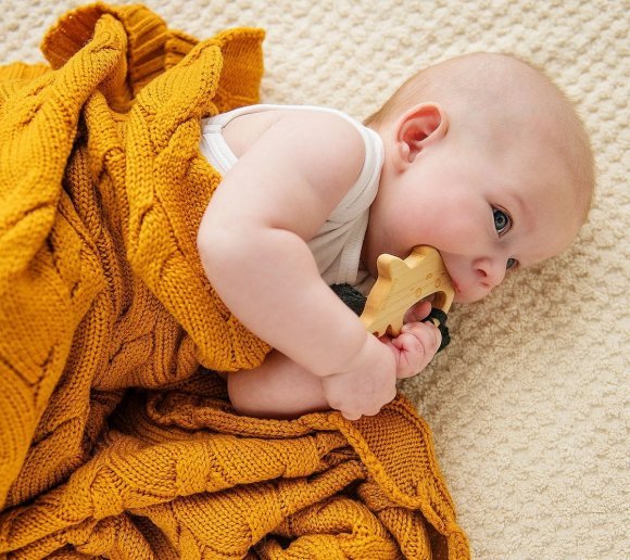 Плед плетений Premium Merino 80x100 см Mango lullalove-9358