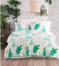 Постільна білизна Home Perfect Ranforce Inya зелений сімейний 145х210 см