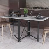 Стіл-книга трансформер Оріон 2 Ferrum-decor 750x1520x730 Чорний метал ДСП Бетон 16 мм (FRD-104589)