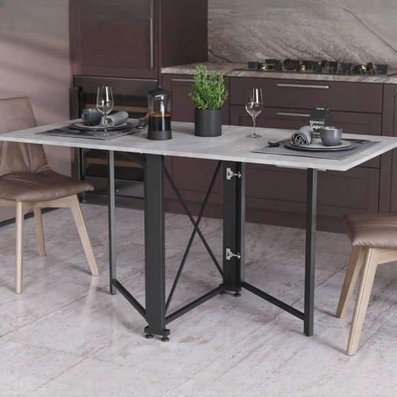 Стіл-книга трансформер Оріон 2 Ferrum-decor 750x1520x730 Чорний метал ДСП Бетон 16 мм (FRD-104589) Стіл-книга трансформер Оріон 2 Ferrum-decor 750x1520x730 Чорний метал ДСП Бетон 16 мм (FRD-104589)