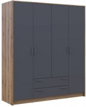 Шафа для одягу Doros Ронді Дуб Артизан/Графіт 4ДСП 160х52х195 DRS-011659 (80737824)