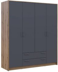 Шафа для одягу Doros Ронді Дуб Артизан/Графіт 4ДСП 160х52х195 DRS-011659 (80737824) Шафа для одягу Doros Ронді Дуб Артизан/Графіт 4ДСП 160х52х195 DRS-011659 (80737824)