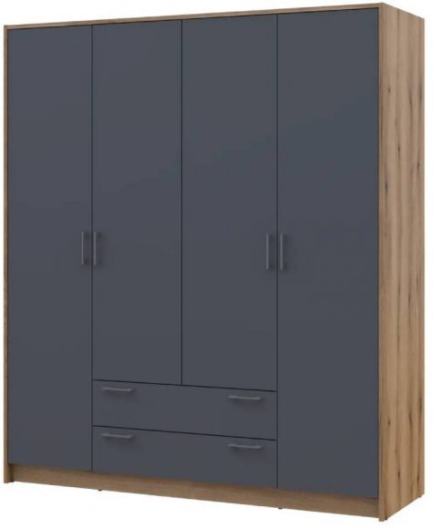 Шафа для одягу Doros Ронді Дуб Артизан/Графіт 4ДСП 160х52х195 DRS-011659 (80737824) Шафа для одягу Doros Ронді Дуб Артизан/Графіт 4ДСП 160х52х195 DRS-011659 (80737824)