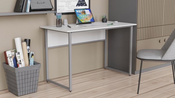 Письмовий стіл Ferrum-decor Коді 75x100x70 сірий ДСП Біле 16мм (FRD-101681)