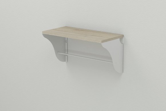 Настінна полиця Ferrum-decor Комфі 260x500x240 метал Білий ДСП Сонома 16 мм (FRD-102726)