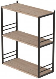 Книжкова полиця універсальна Ferrum-decor Стім 2 74x63x26 чорний ДСП Дуб Сан-Марино 16мм (FRD-104104)