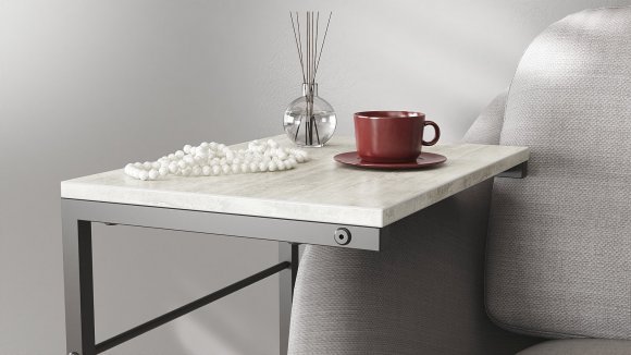 Столик приставний Террі Ferrum-decor 650x440x330 Чорний метал ДСП Бетон 16 мм (FRD-104654)