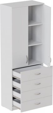 Шафа Анжело Ferrum-decor на 3 полиць з 2 дверима та 4 ящики 1900x700x380 ДСП Біле 16 мм (FRD-105025) Шафа Анжело Ferrum-decor на 3 полиць з 2 дверима та 4 ящики 1900x700x380 ДСП Біле 16 мм (FRD-105025)