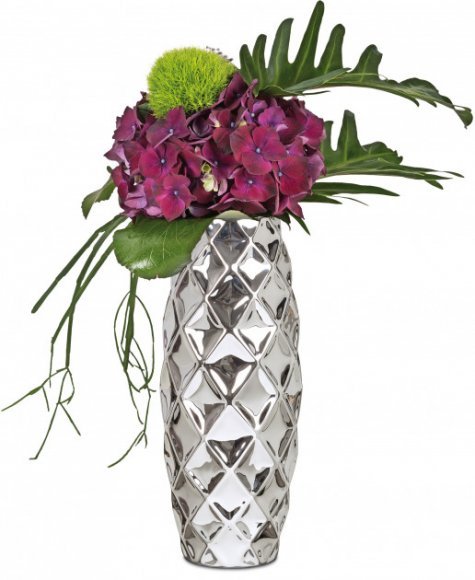 Ваза для квітів Mirror Silver кераміка 47" дзеркальний 62225 (73301)