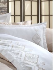 Постільна білизна сатин з вишивкою Kumsal євро svt-2000022294904