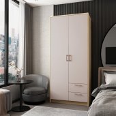 Шафа для одягу Doros Ронді Дуб Артизан/Кашемір 2ДСП 82х52х195 DRS-011660 (80737805)