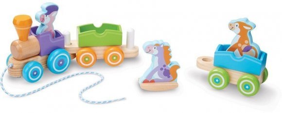 Дерев'яний поїзд із тваринами MD14608
