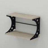 Настінна полиця Ferrum-decor Букін 330x500x240 метал Чорний ДСП Сонома 16 мм (FRD-102845)