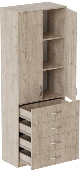 Шафа Анжело Ferrum-decor на 3 полиць з 2 дверима та 4 ящики 1900x700x380 ДСП Дуб Сан-Марино 16 мм (FRD-105026) Шафа Анжело Ferrum-decor на 3 полиць з 2 дверима та 4 ящики 1900x700x380 ДСП Дуб Сан-Марино 16 мм (FRD-105026)