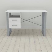 Письмовий стіл із ящиками Ferrum-decor Оскар 750x1400x600 метал Сірий ДСП Біле 16 мм (FRD-103248) Письмовий стіл із ящиками Ferrum-decor Оскар 750x1400x600 метал Сірий ДСП Біле 16 мм (FRD-103248)