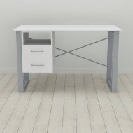 Письмовий стіл із ящиками Ferrum-decor Оскар 750x1400x600 метал Сірий ДСП Біле 16 мм (FRD-103248) Письмовий стіл із ящиками Ferrum-decor Оскар 750x1400x600 метал Сірий ДСП Біле 16 мм (FRD-103248)