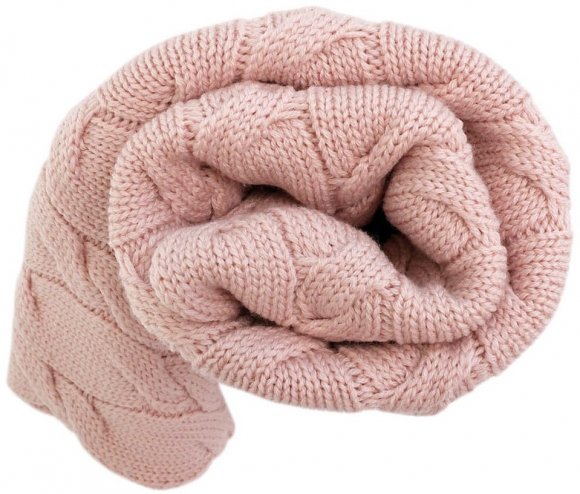 Плед плетений Premium Merino 80x100 см Powder Pink lullalove-6678 Плед плетений Premium Merino 80x100 см Powder Pink lullalove-6678