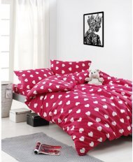 Постільна білизна Home Perfect Ranforce Love червоний сімейний 145х210 см