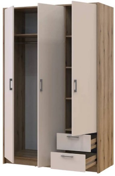 Шафа для одягу Doros Ронді Дуб Артизан/Кашемір 3ДСП 121х52х195 DRS-011661 (80737815)