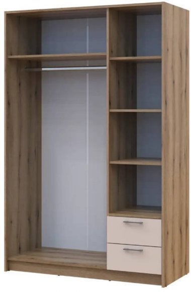 Шафа для одягу Doros Ронді Дуб Артизан/Кашемір 3ДСП 121х52х195 DRS-011661 (80737815)