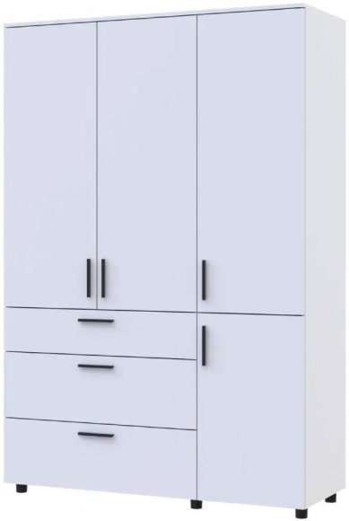 Шафа для одягу Doros Торн Білий 3 ДСП/3Ш (полиці) 135х51.6х200 (DRS-012056)