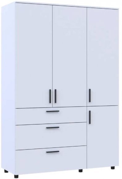 Шафа для одягу Doros Торн Білий 3 ДСП/3Ш (полиці) 135х51.6х200 (DRS-012056)