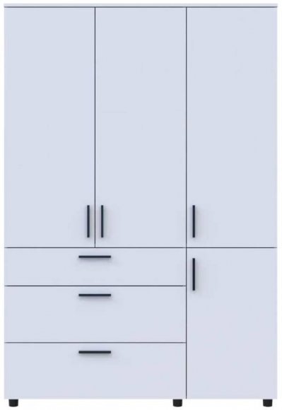 Шафа для одягу Doros Торн Білий 3 ДСП/3Ш (полиці) 135х51.6х200 (DRS-012056)