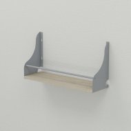 Настінна полиця Ferrum-decor Ізі 260x700x150 метал Сірий ДСП Сонома 16 мм (FRD-102964)