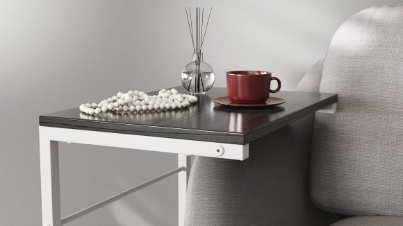 Столик приставний Террі Ferrum-decor 650x440x330 Білий метал ДСП Сосна Кембра 16 мм (FRD-104657)