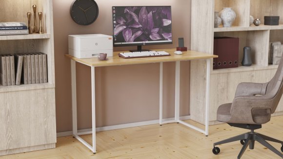 Комп'ютерний стіл Ferrum-decor Ханна 75x140x60 білий ДСП Дуб Артизан 16мм (FRD-106224)
