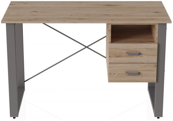 Письмовий стіл із ящиками Ferrum-decor Оскар 750x1400x600 метал Сірий ДСП Дуб Сан-Марино 16 мм (FRD-103249)