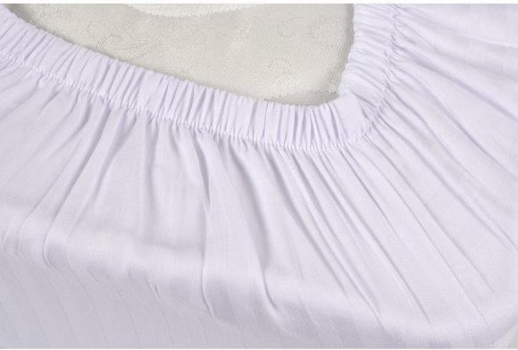 Простирадло Готель сатин страйп 1х1 білий Туреччина 90х200х25 на гумці svt-2000022298988 Простирадло Готель сатин страйп 1х1 білий Туреччина 90х200х25 на гумці svt-2000022298988