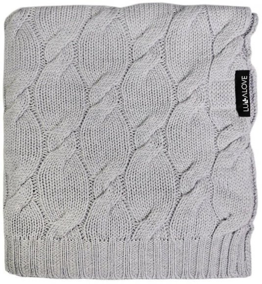 Плед плетений Premium Merino 80x100 см Ice Grey lullalove-6647