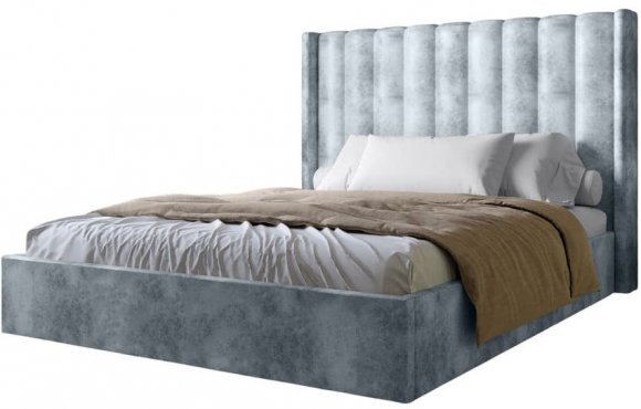 Двоспальне ліжко LION Ніно 160x200 см SILK 301 Димчастий (LION-045043)